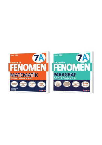 Fenomen Okul 2025 7. Sınıf Matematik + Paragraf A Serisi Soru Seti 2 Kitap