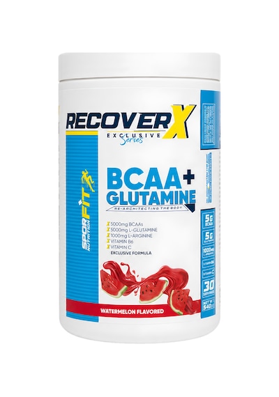Sporfit Nutrition Recoverx Bcaa Amino Asit Tozu + L-glutamine 540 Gr Glutamin 30 Servis Karpuz + Shaker + Protein Kahve Hediyeli