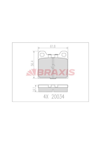 Braxis Ab0603 Fren Balatası Arka W126 85-91 C126 87-91 W116 75-80 C107 74-80 A0014200620