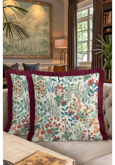 Çiçek Bahçesi Şıklığı Saçaklı Yastık Kılıfı - Doğal Botanik Vintage Kırmızı Püsküllü Kırlent Kılıfı Dumanlı Limon Sarısı Çiçek Bahçesi Şıklığı Saçaklı Yastık Kılıfı - Doğal Botanik Vintage Kırmızı Püsküllü Kırlent Kılıfı Dumanlı Limon Sarısı
