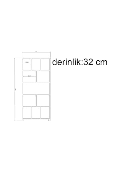 Beyaz Dekorasyon Kitaplık D/32 G/81 Y/180