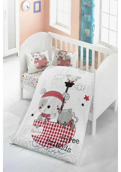 Komfort Home Bebek Uyku Seti %100 Pamuk Yorgan Ve +2 Yastıklı Çok Renkli