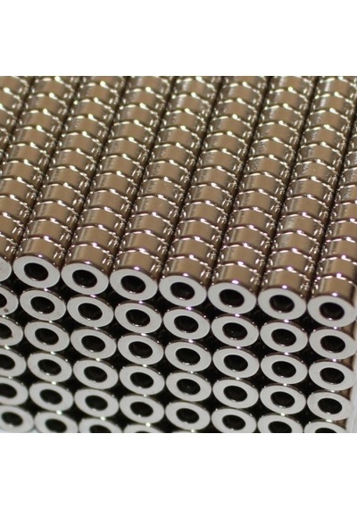 10 Adet Çap 8Mm X D.Çapı 4Mm X Kalınlık 4Mm Neodyum Mıknatıs N11.2417