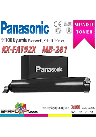 Panasonic Kx-Fat92X Uyumlu Fax Toner . Mb-261 / 771