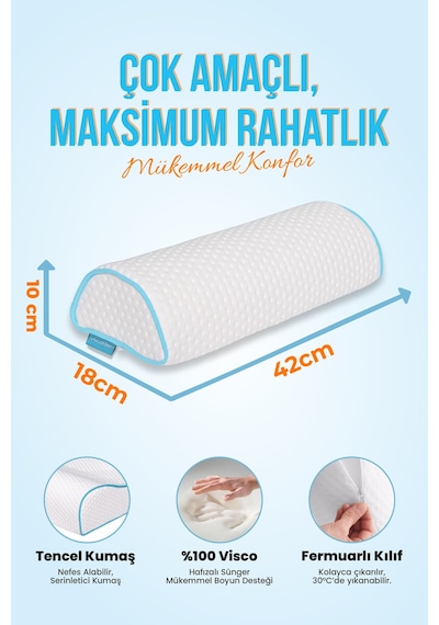 Viscofoam Çok Amaçlı D Model Horlama Visco Yastık - 42x18x10cm