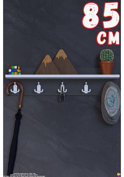 Kedi 15 Kancalı Hol Askısı 3'lü Set 71,4x19 Cm - Şık Tasarım, Çok Amaçlı Düzenleyici Ve Yer Tasarrufu Gri