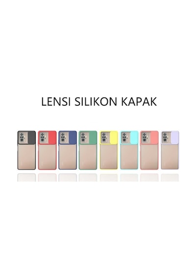 Noktaks - Xiaomi Uyumlu Xiaomi Redmi Note 10 Pro - Kılıf Slayt Sürgülü Arkası Buzlu Lensi Kapak - Sarı