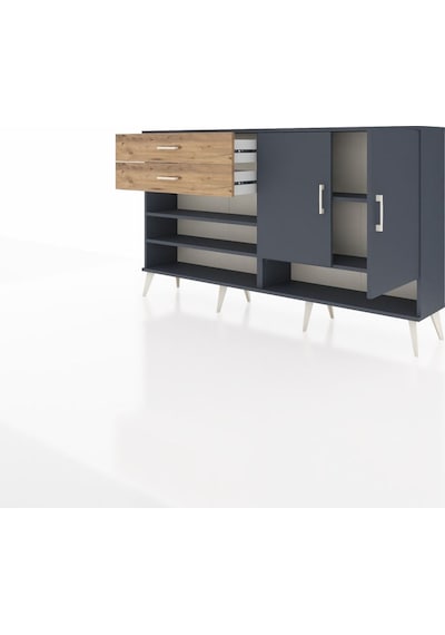 Arges Konsol 4 Raflı 2 Çekmeceli 2 Kapaklı 176x30x99 Antrasit-ant Antrasit-antrasit/çam Arges Konsol 4 Raflı 2 Çekmeceli 2 Kapaklı 176x30x99 Antrasit-ant Antrasit-antrasit/çam