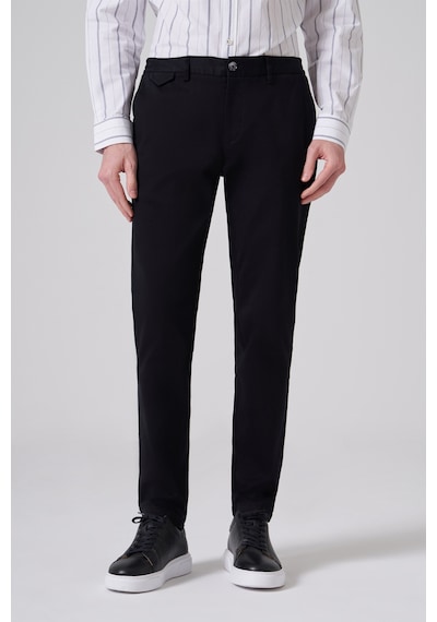 Morven Erkek Siyah Pamuk Trend Slim Fit Chino Pantolon 26ks003008001 Siyah