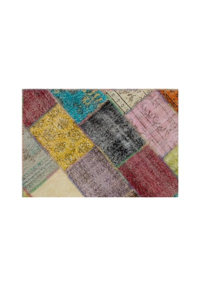 El Dokuması Patchwork Vintage Yün-pamuk Multi Naturel Halı 21626 160 X 233 Cm Çok Renkli