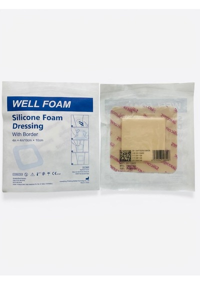 Silikon Köpük Yara Örtüsü 10x10 Cm Steril Kendinden Yapışkanlı