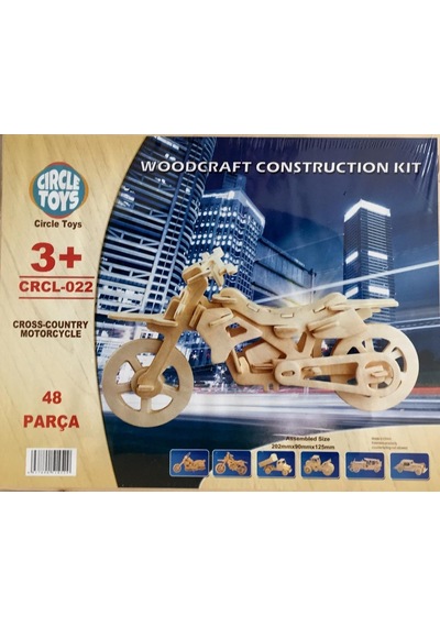 3D Ahşap Puzzle - Motosiklet