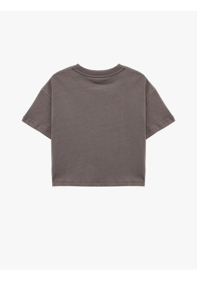 Koton Kedi Baskılı Antrasit Kız Çocuk T-shirt 6skg10105ak Antrasit