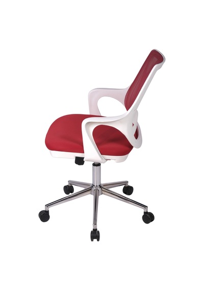 Ofisbazaar Buya Beyaz Fileli Çalışma Koltuğu Ergonomik Şef Ve Toplantı Koltuğu Kırmızı Kırmızı