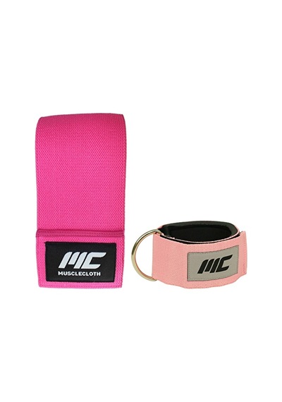 Musclecloth Ankle Cuff + Loop Band Seti Pembe