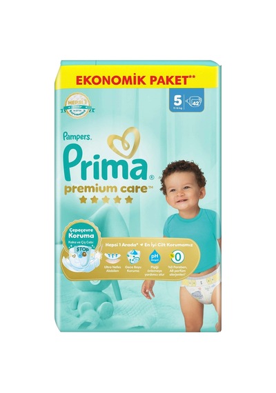 Prima Premium Care Bebek Bezi Ekonomik Paket 5 Beden 11-16 Kg 42 Adet - 3 Adet Tarı 3 - 5 Yaş