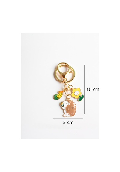 Sevimli Kirpi Metal Charm Anahtarlık Çok Renkli Çok Renkli