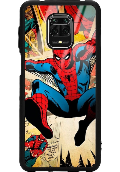 Xiaomi Redmi Note 9 Pro Spider-man Örümcek Adam Tasarımlı Glossy Telefon Kılıfı Siyah