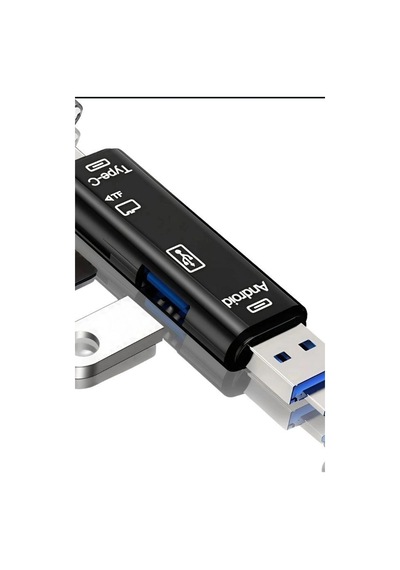 Tip-c Micro Usb Girişli 5'li Çok Fonksiyonlu Sd Kart Okuyucu Otg Dönüştürücü Bx-313518 Çok Renkli