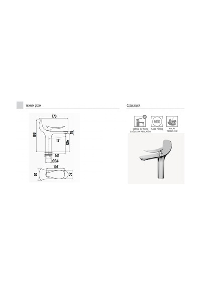 Creavit Foglia Lavabo Armatürü Bataryası Fg1501