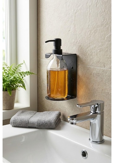 Lexroo Orret Home Tek Bölmeli Yapışkanlı Sıvı Sabunluk Standı Belirtilmemiş