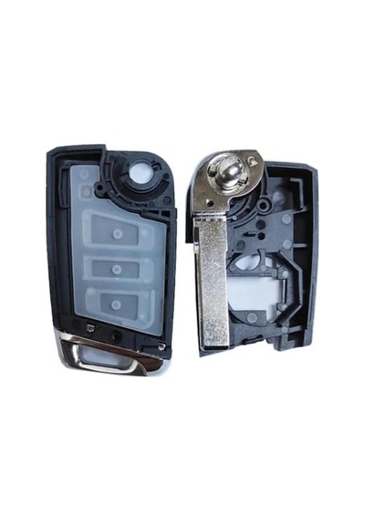 Autohan Keys Volkswagen Golf 7 Polo 3 Butonlu Anahtar Kumanda Kabı, Siyah Standart