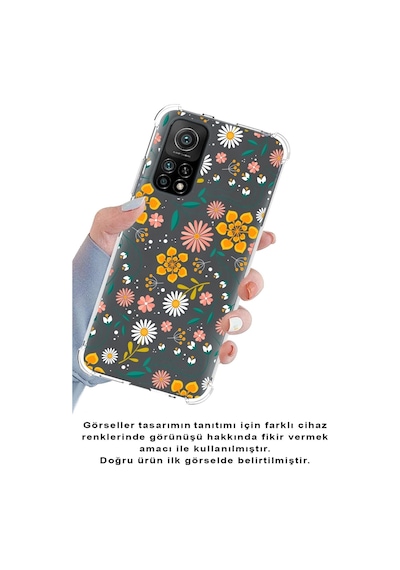 Xiaomi Poco X3 Pro Köşe Korumalı Antişok Kapak Çiçek Tasarımlı Şeffaf Silikon Kılıf