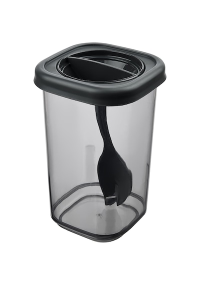 6 Lı Kendinden Kaşıklı Tuzluk & Baharatlık Seti 350 Ml. Gri