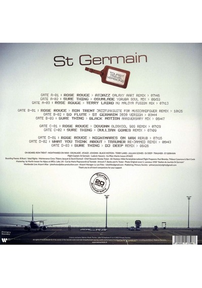 St Germain - Tourist 20th Anniversary Travel Versions 2 X Plak