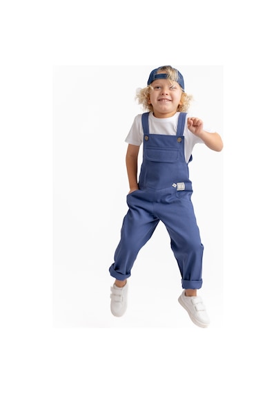 Oliven The Kid Unisex Gabardin Salopet Mavi Mavi