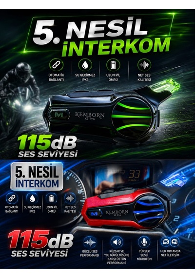Motosiklet Kask Kulaklık 1 Adet 2 Kişilik İnterkom Seti