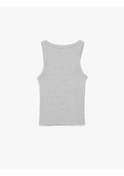 Koton Kaşkorse U Yaka Kolsuz Slim Fit Atlet Kar Melanj 6sal30078ık Gri Melanj