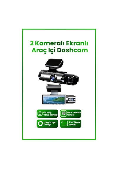Harvox 2 Kameralı Wi-fi Özellikli Full Hd Araç Kamerası 1080p Gece Görüş, G-sensor Dashcam