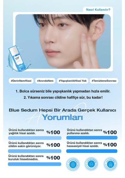 Yağ - Nem Dengesi Sunan Hepsi Bir Arada Bakım Emülsiyonu Dashu Blue Sedum All In One
