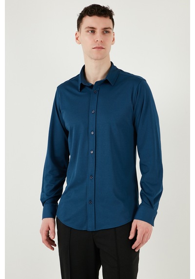 Buratti Pamuklu Regular Fit Düz Yaka Erkek Gömlek Cf25S119628 Indigo Buratti Pamuklu Regular Fit Düz Yaka Erkek Gömlek Cf25S119628 Indigo