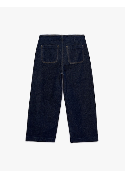 Koton Pamuklu Cepli Normal Bel Culotte Pantolon - Culotte Jeans Koyu İndigo 7wal40032md Indigo Koton Pamuklu Cepli Normal Bel Culotte Pantolon - Culotte Jeans Koyu İndigo 7wal40032md Indigo