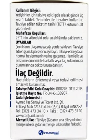 Contracit 90 Tablet - Gıda Besin Takviyesi Koenzim Q10Vitamin D