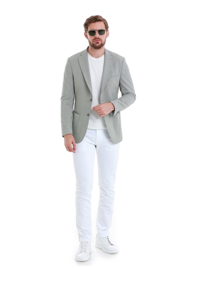 Hatemoğlu Gri Slim Fit Kareli Mono Yaka Klasik Ceket 14293024d001 140 Gri
