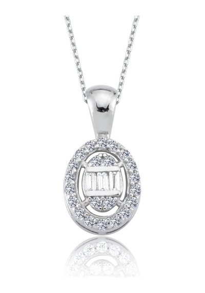 Mia Vento Pırlanta Montür Baget Oval İkili Gümüş Mini Set