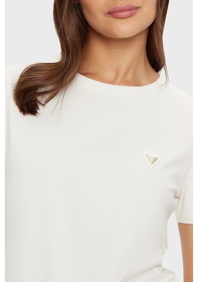 Guess Bayan T Shirt V4yı09 J1314 G6k5 Ekru Ekru