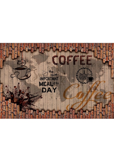 3D Coffee - Kafe Yazılı Özel Tasarım Duvar Kağıdı