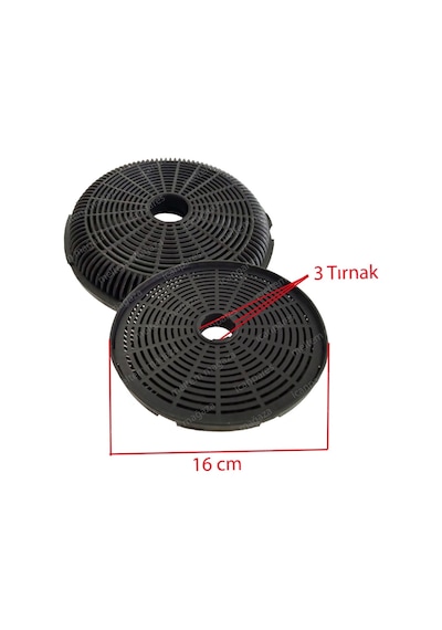 Kumtel Uyumlu Yeni Aspiratör Karbon Filtresi 16 Cm 3 Tırnaklı - 476039232