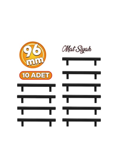 Badem10 Saclı El Tutamagı Çekme Kolu Kapı Tutma Kulbu 18,5 Cm Krom Metal Kulp Kapı Tutamağı