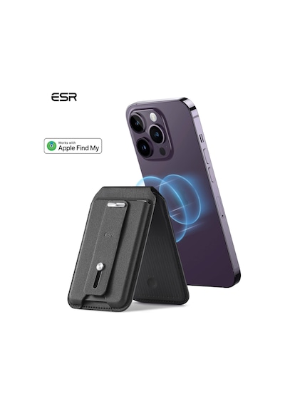 Esr Apple Uyumlu iPhone Magsafe Standlı Cüzdan Halolock Geo Find My Lisanslı Siyah