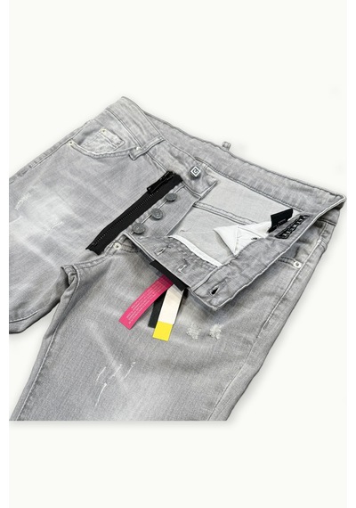 Barmore Grey Wash Jean Badge Patch Erkek Gri
