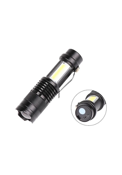 Taşınabilir Şarjlı Led Fener - 4 Modlu, 2000lm, Ayarlanabilir Odak