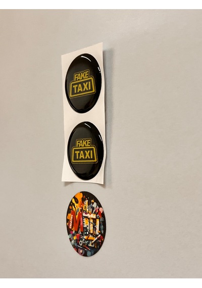 Fake Taksi Damla Sticker Etiket Kabartmalı 3d Silikon Direk Arması Fake Taksi Epoksi 2adet 3,5x3,5cm siyah