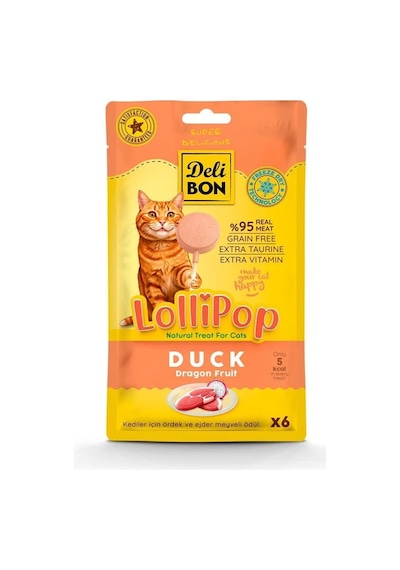 Delibon Lolipop Ördekli Kedi Ödül Maması 6'lı