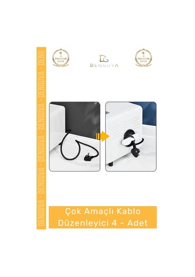 Kabloaparatı Mutfak Çok Amaçlı Kablo Toplayıcı Aparat Kahve Siyah Sarma Düzenleyici - 4 -adet