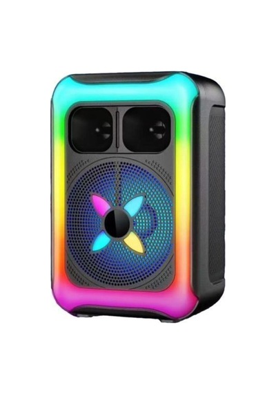 Kablosuz Mikrofonlu Rgb Işıklı Bluetooth Hoparlör Usb Tf Fm 12w Taşınabilir Kts-2452